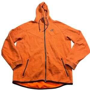 Nike Tech Fleece Mens Sz XL Windrunner‎ Hoodie Orange 545277-891 Full Zip